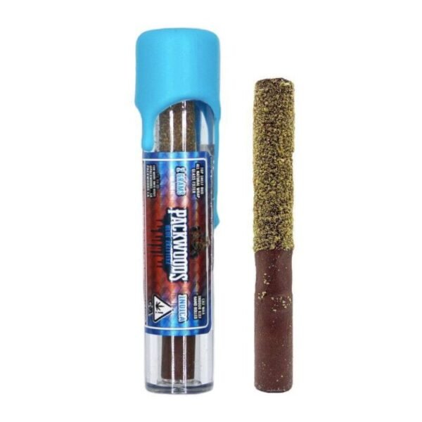 Packwoods Blue Zkittlez Pre-Rolls – Premium cannabis pre-rolls infused with kief and concentrate for a flavorful experience