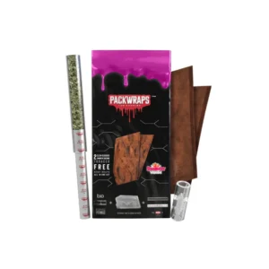 Packwraps Strawberry Vanilla highlighting a sweet and creamy cannabis smoking experience.